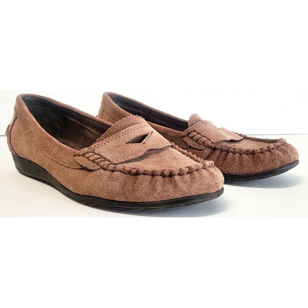 Franco Sarto Brown Suede Penny Loafers